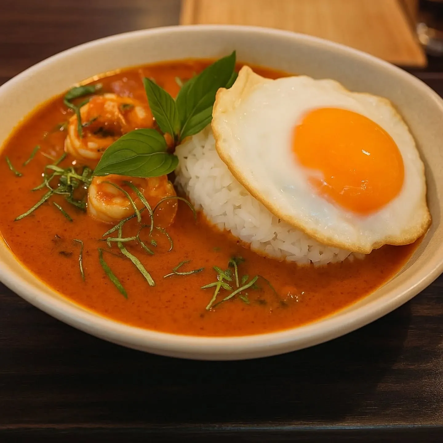 【海老とココナッツミルクのレッドカレー炒め！】