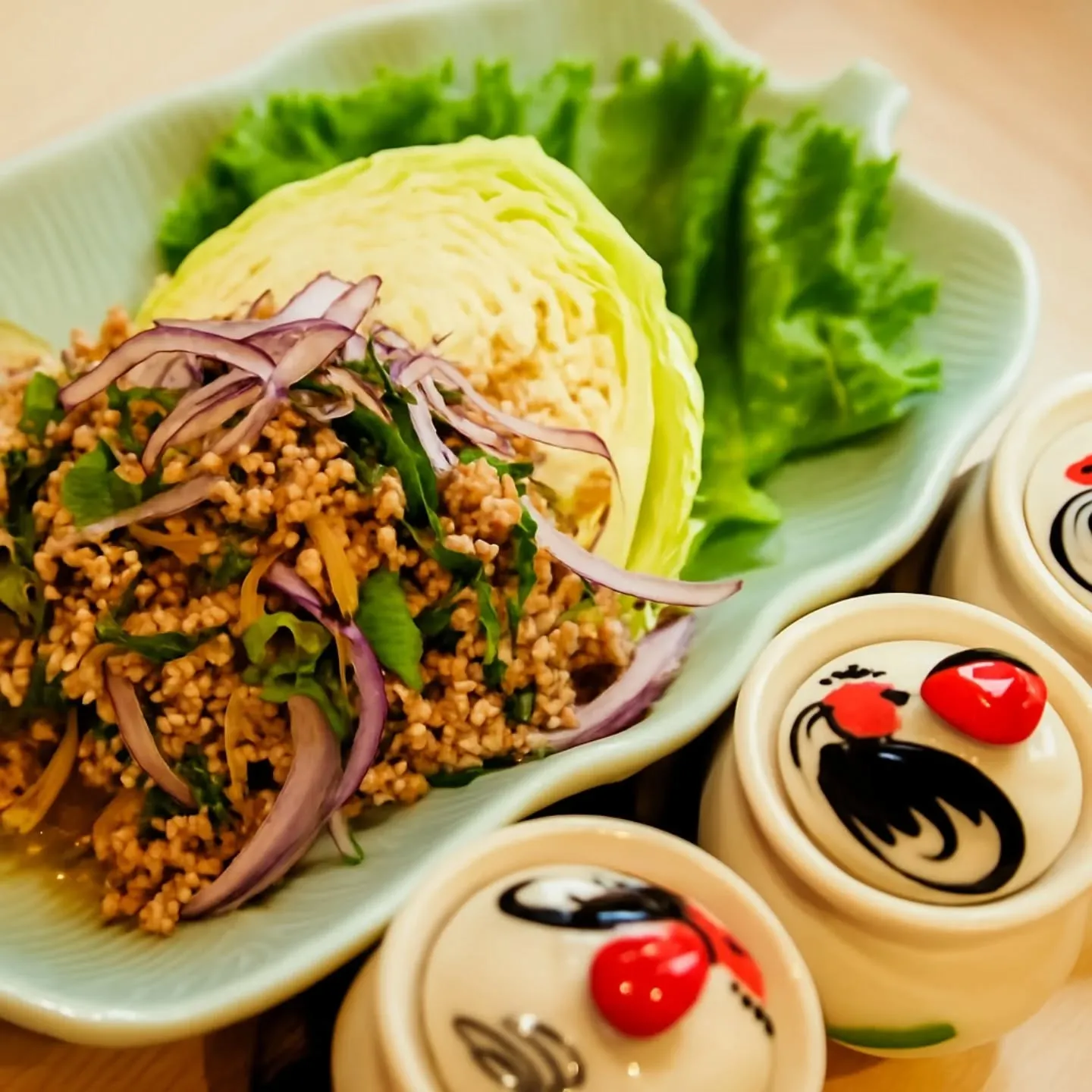 🌿【タイハーブと肉汁のラープとカオマンガイ】🌿